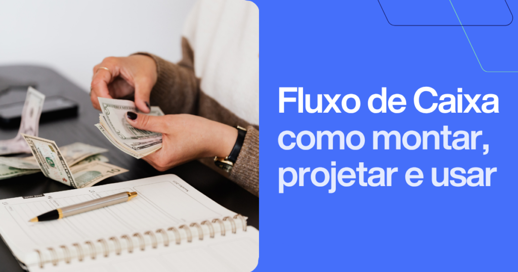 Pessoa contando dinheiro ao lado de uma agenda financeira, representando o controle de entradas e saídas do consultório. Imagem ilustrativa sobre fluxo de caixa para médicos e clínicas.